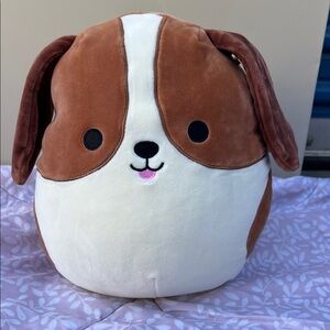 #51 Squishmallows Brown and White Dog Plush